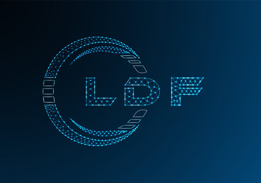 LDF low poly letter logo vector design. LDF lower poly logo design. Low poly logo.
