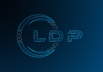LDP low poly letter logo vector design. LDP lower poly logo design. Low poly logo.