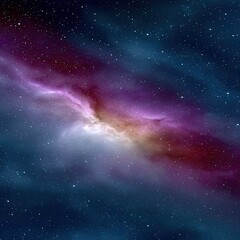 Deep Magenta Emission Nebula in Dark Space