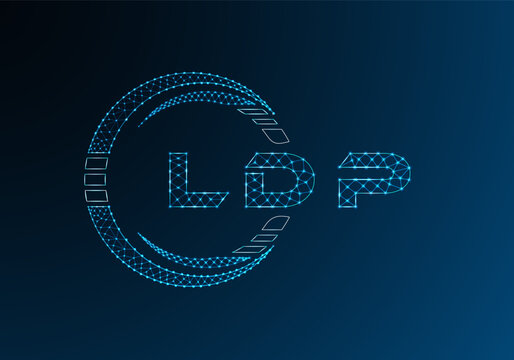 LDP low poly letter logo vector design. LDP lower poly logo design. Low poly logo.