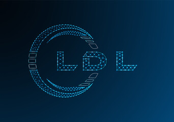 LDL low poly letter logo vector design. LDL lower poly logo design. Low poly logo.