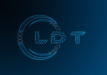 LDT low poly letter logo vector design. LDT lower poly logo design. Low poly logo.