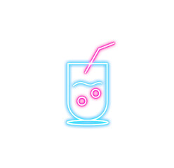 Neon Cocktail Drink Icon