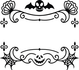 Halloween Classical baroque ornament. decorative element filigree. Vector