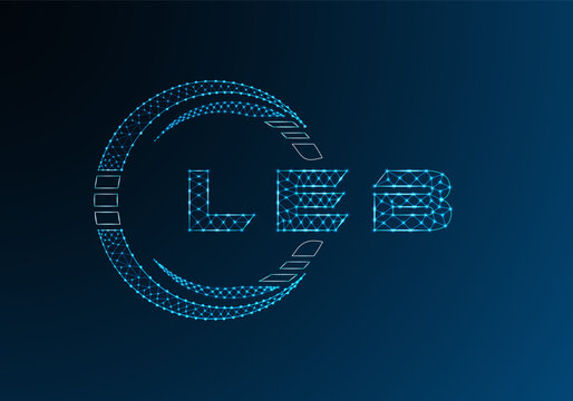 LEB low poly letter logo vector design. LEB lower poly logo design. Low poly logo.