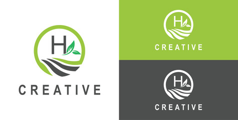 landscape logo with initials