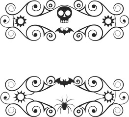 Halloween Classical baroque ornament. decorative element filigree. Vector