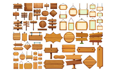 木製看板ベクターイラストセット	