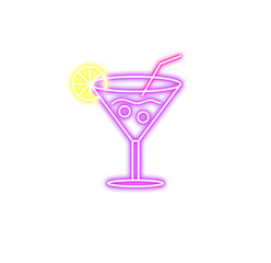Neon Cocktail Drink Icon