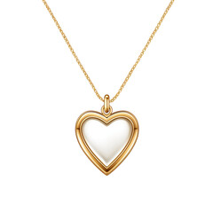 Gold Heart Pendant Necklace on Black Background