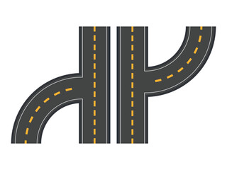 Fototapeta premium Bending roads vector set