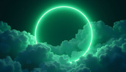 Obraz premium sky in the green circle in cloud