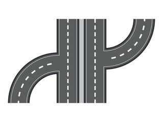 Bending roads vector set