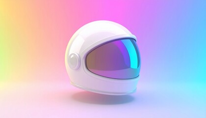 Astronaut Helmet in a Dreamy Pastel Setting