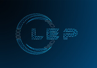 LEP low poly letter logo vector design. LEP lower poly logo design. Low poly logo.