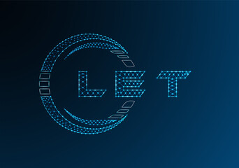 LET low poly letter logo vector design. LET lower poly logo design. Low poly logo.