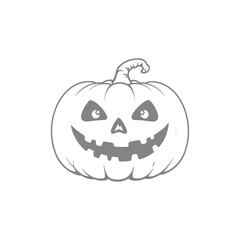 Illustration of a Spooky Carved Jack O'Lantern Pumpkin for Halloween