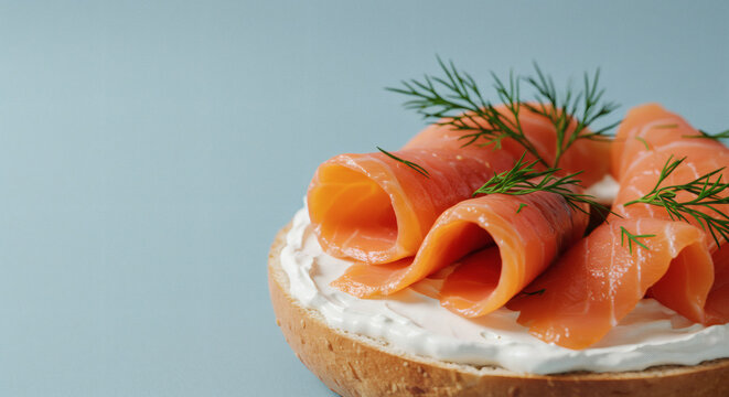 Bagel with Cream Cheese and Salmon