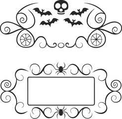 Halloween Classical baroque ornament. decorative element filigree. Vector