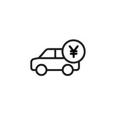 カーローンの線画アイコン、イラスト、素材、資料作り、背景なし