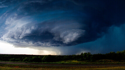 storm clouds over the field