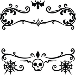 Halloween Classical baroque ornament. decorative element filigree. Vector