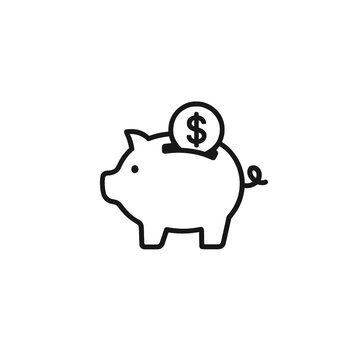 piggy bank with dollar coin clip art preview