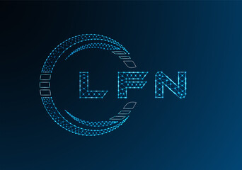 LFN low poly letter logo vector design. LFN lower poly logo design. Low poly logo.
