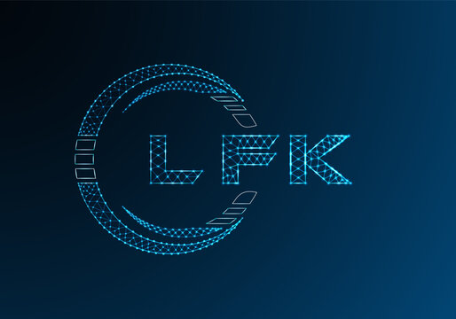LFK low poly letter logo vector design. LFK lower poly logo design. Low poly logo.