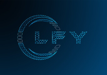 LFY low poly letter logo vector design. LFY lower poly logo design. Low poly logo.