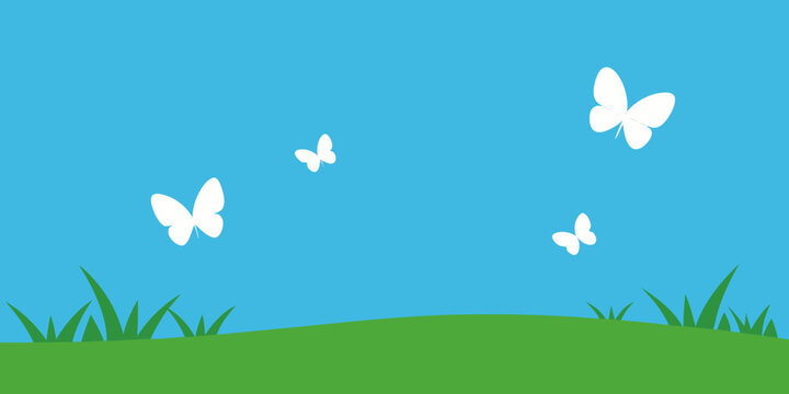 A vibrant spring meadow, bursting with wildflowers and green grass under a clear blue sky, perfectly captures the essence of nature's awakening