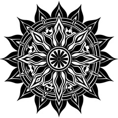 Obraz premium black and white floral ornament