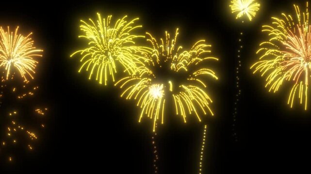 Firework transparent background. Orange and yellow firework celebration design