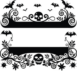Halloween Classical baroque ornament. decorative element filigree. Vector