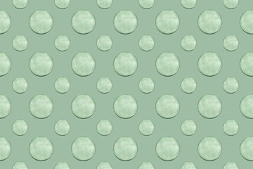 Seamless pattern with watercolor green circles. Abstract watercolor background in mint color.