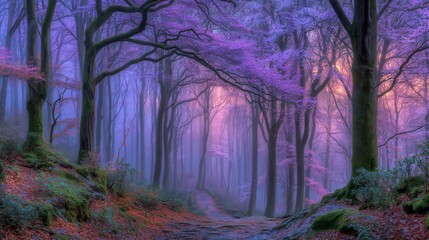 Enchanted Purple Forest Path
