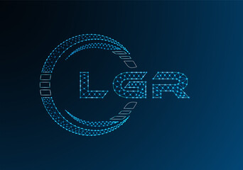 LGR low poly letter logo vector design. LGR lower poly logo design. Low poly logo.