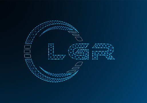 LGR low poly letter logo vector design. LGR lower poly logo design. Low poly logo.