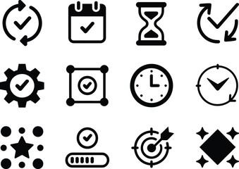 Comprehensive Set of Space Icons for Educational Resources