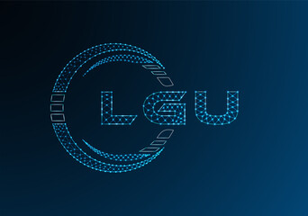 LGU low poly letter logo vector design. LGU lower poly logo design. Low poly logo.