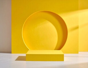 yellow background with empty space for product display