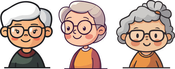 Cartoon grandma illustration material
