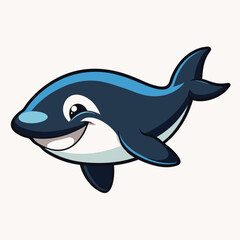 Naklejka premium Killer whale. Marine animal. A big oceanic fish Minimalist concept vector illustration