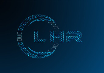 LHR low poly letter logo vector design. LHR lower poly logo design. Low poly logo.