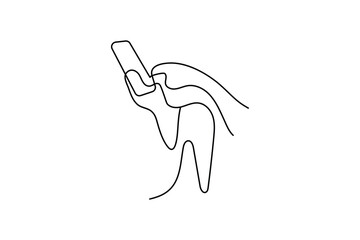 
One continuous line art of smart vector illustration Smartphone one line  drawing art