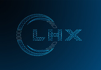 Naklejka premium LHX low poly letter logo vector design. LHX lower poly logo design. Low poly logo.