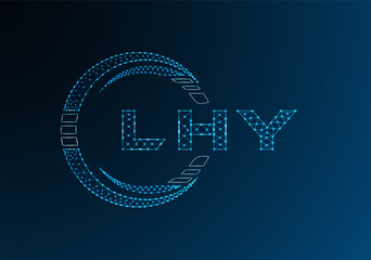 LHY low poly letter logo vector design. LHY lower poly logo design. Low poly logo.
