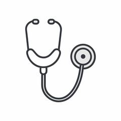 Stethoscope Icon, Minimalist Vector Symbol for Medical Diagnostics and Patient Care