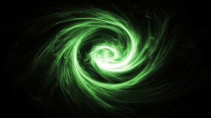 A swirling green vortex against a black background.