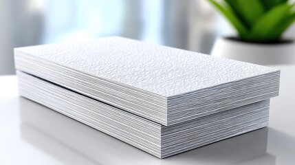 Minimalist Stack of White Business Cards in a Box